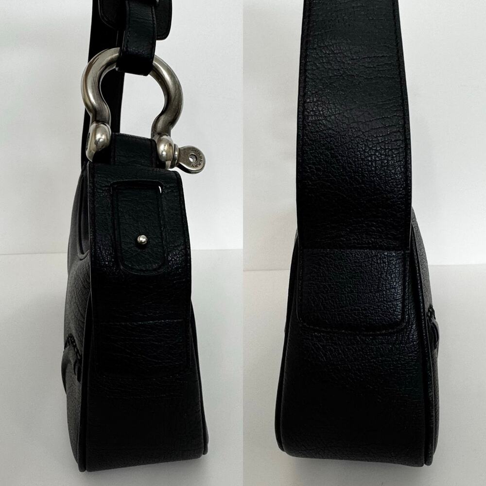 Burberry Horsebit Leather Shoulder Bag Baguette Black with Silver Hardware - Picture 7 of 16